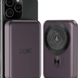 boAt 10000 mAh 22.5 W Wireless With MagSafe Compact Pocket Size Power Bank (Ash Black, Lithium Polymer, Fast Charging, Quick Charge 3.0 for Mobile)