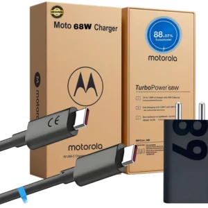 Motorola 68 W TurboPower 3.0 6.5 A Wall Charger for Mobile with Detachable Cable (Black Turbo Power)
