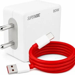 TechBlaze 80 W SuperVOOC 3 A Wall Charger for Mobile with Detachable Cable (White, Cable Included)